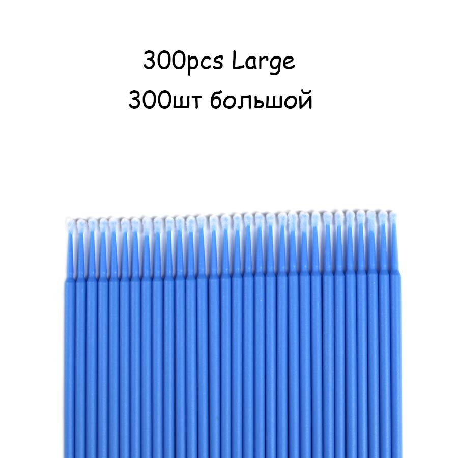 300/500 Pcs Disposable MicroBrush Eyelashes Extension Individual Lash Removing Swab Micro Brush For Eyelash Extension Tools: 300 pcs blue