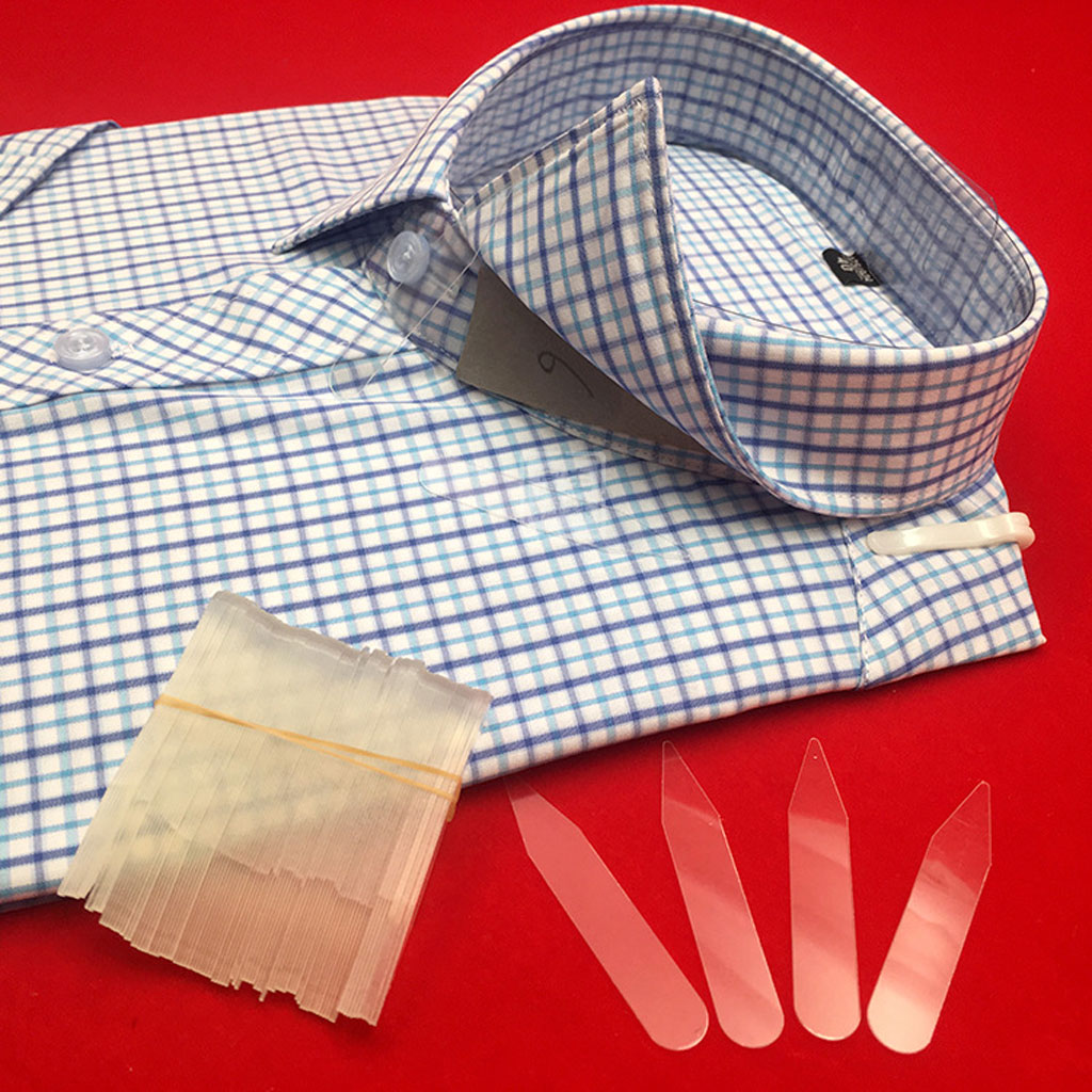 Conjunto de tirantes de plástico para cuello de hombre, Set de tirantes de plástico transparente para camisa de vestir, 55x10mm, 200 Uds.