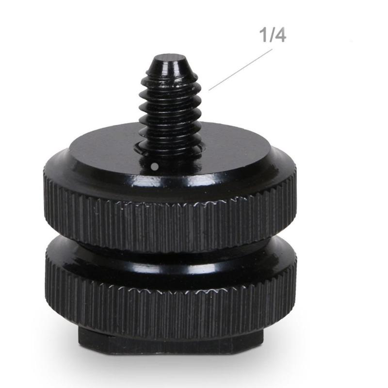 Metalen Statief Mount shoe Adapter 1/4 inch Schroef Met Dubbele Laag voor Camera Statief Hoofd Microfoon Mic Mount Bracket