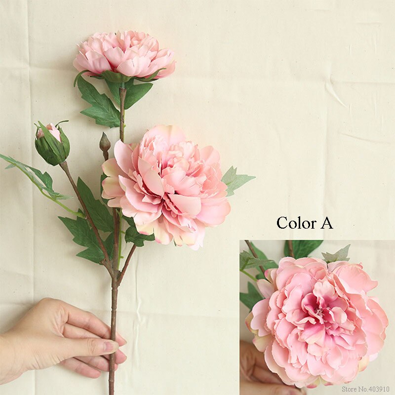 Flores artificiales de seda, ramo de flores de peonía, Hortensia nupcial, decoración, 2022: A