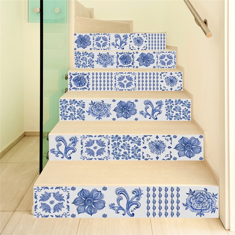 Self-adhesive Innovative Staircase Stickers Living Room DIY Pink Woods Wall Stickers Sticker Floor Against Stairs Steps Funlife