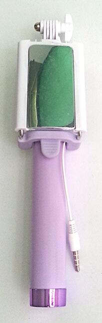 Para Iphone 6 5S samsung retrovisor Palo para selfies con espejo doblado De alambre De polo trípode/Palo Selfie De Pau De Palo Selfie Palo: ST04B Purple