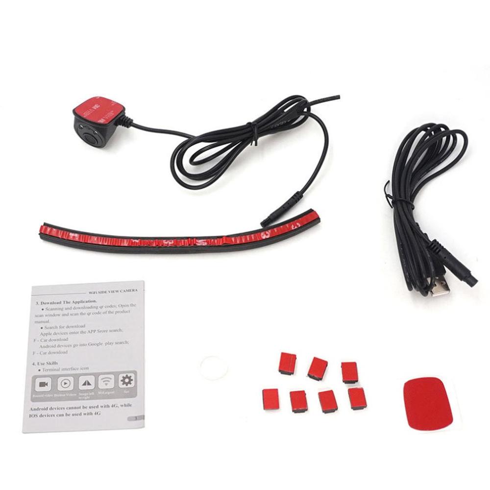 USB Car WIFI Wireless Side View Camera With LED Light High Definition Wide Angle Night Left And Right View Camera