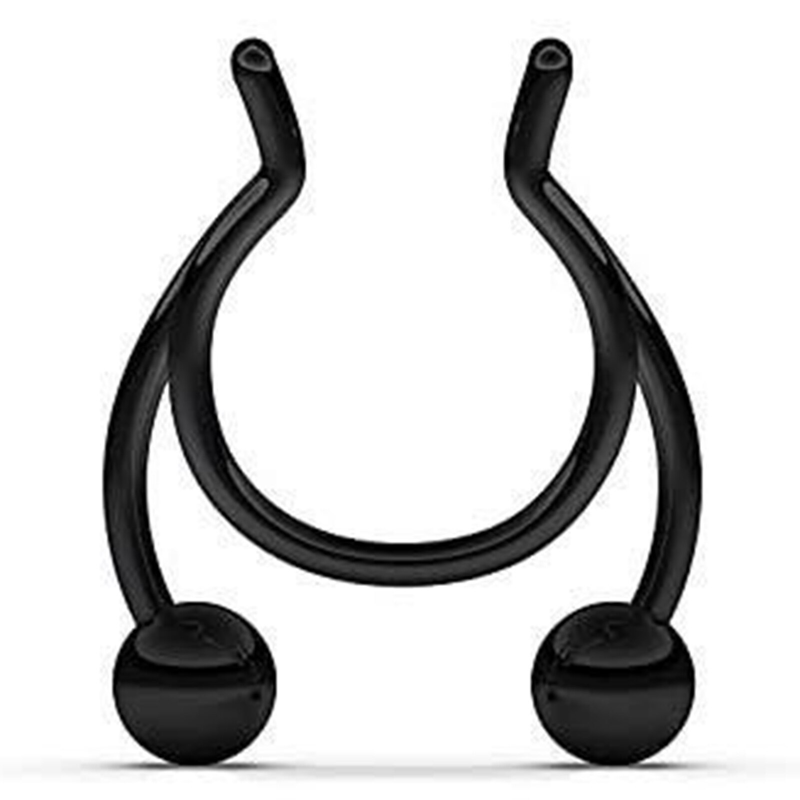 Stainless Steel Antler Shape Nose Ring Clip Nasal Septum Piercing Body Jewelry Stainless Steel Soft Nose Ring without Puncture: Black