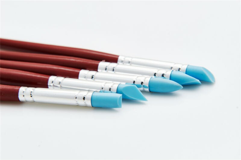 Cake Tool 5 st set Siliconen Borstel pen Icing Cake Decorating vormgeven SUGARCRAFT DECORATING BORSTEL MODELLING FONDANT TOOL Styling