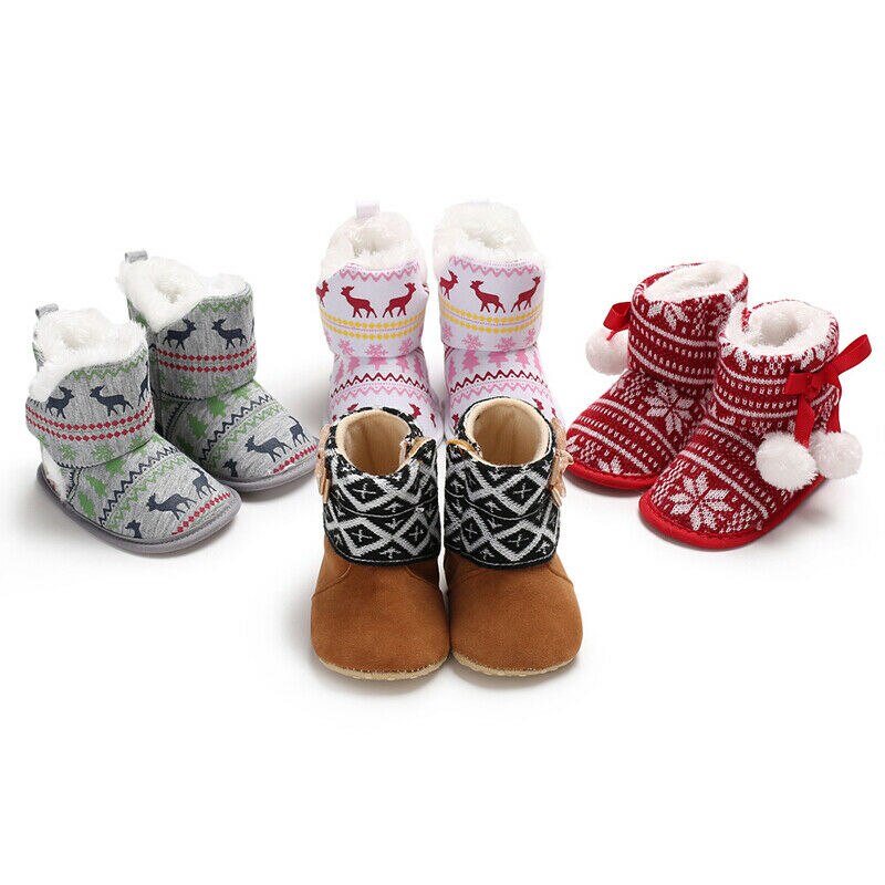 Goocheer Baby Schoenen Warm Winter Baby Meisjes Schoenen Snowboots Babyschoenen Mode Plus Kasjmier Rode Esdoorn Laarzen Prewalker