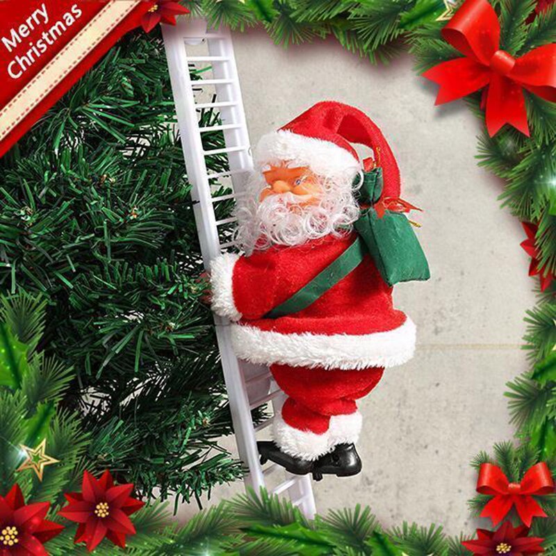 Kerstman Klimmen Ladder Elektrische Kerstman Pop Kerstboom Opknoping Ornament Outdoor Indoor Deur Wanddecoratie
