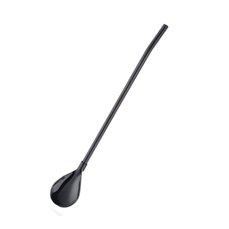 1Pc Lange Twisted Stro Lepel Draagbare Goud Thee Scoop Herbruikbare Gekleurde Rvs Rietjes Cocktail Koffie Roeren Lepel: whorl blue