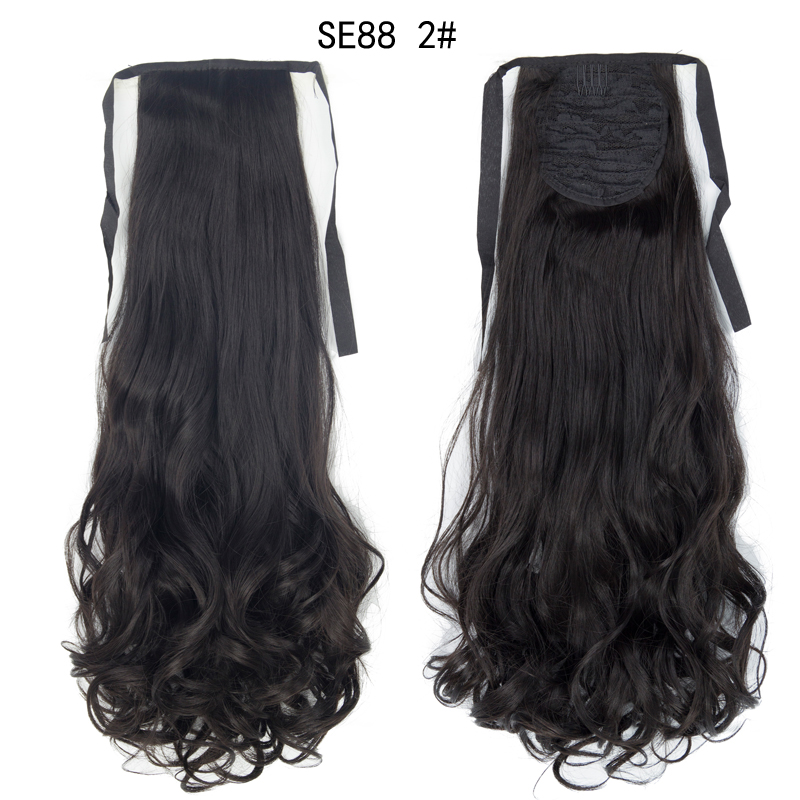 WERD 18 Inches Big Wave Hair Extensions High Temperature Chemical Fiber Hair Extensions White / Black Female