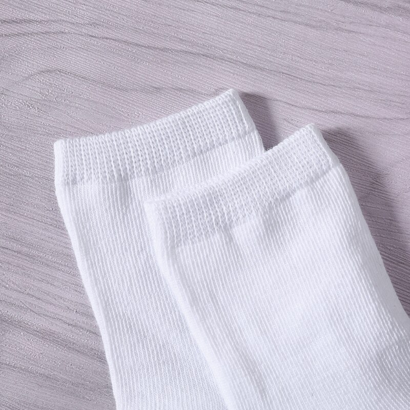 5 Pairs Kids Pure White Sock Baby Boy Girl Solid Breathable Cotton Sport Spring B2QD