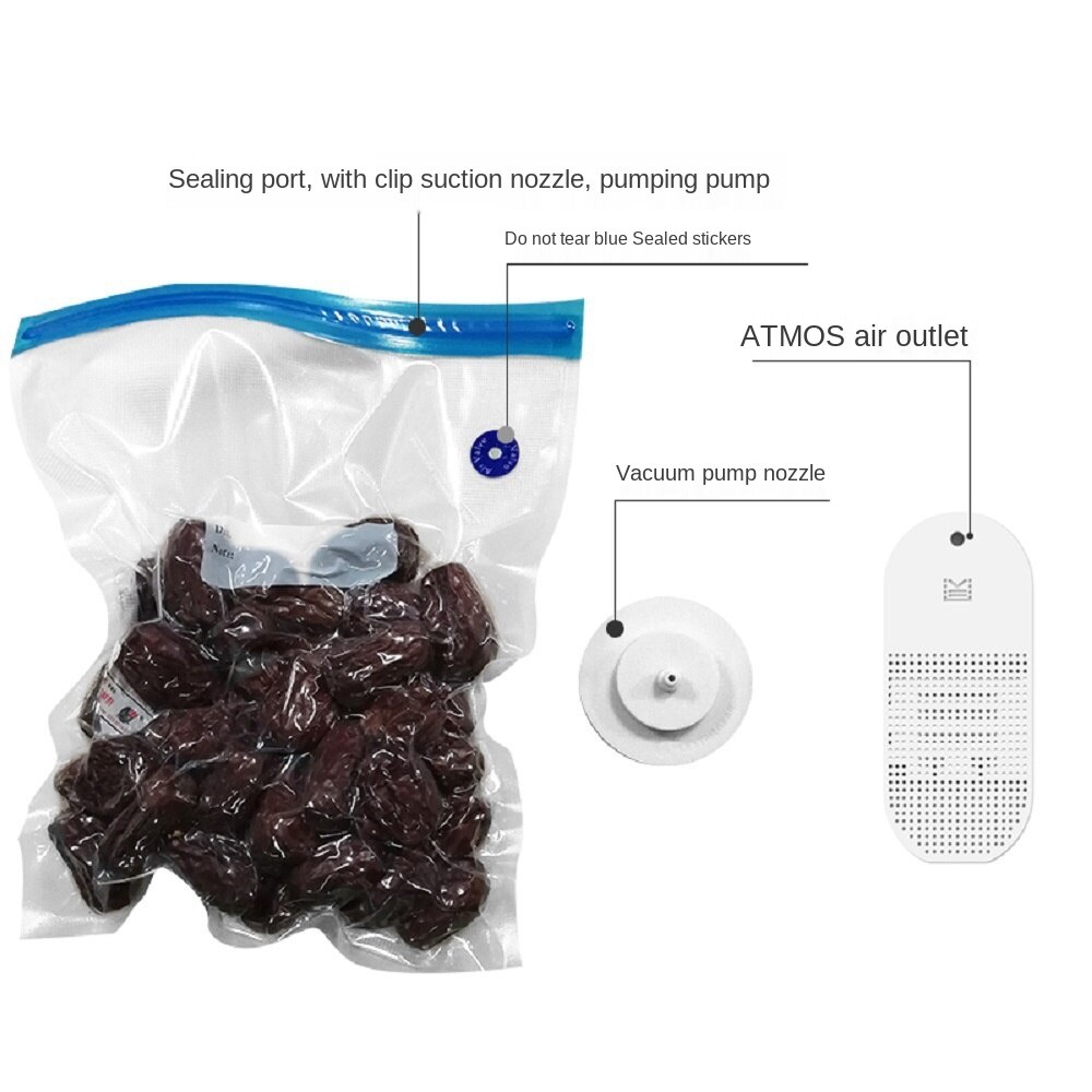 USB Portable Food Vacuum Compression Bag Vacuum Machine Electric Pumping 5 Bags Reusable Ziplock Bag Eco Friendly