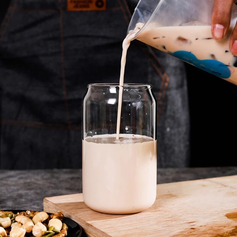 Nordic Minimalistische Glazen Beker Transparant Drinken Gebruiksvoorwerp Koffiezetautomaat Wijn Melk Bier Cola Sap Koud Drinkware Glas Drinkware Duurzaam