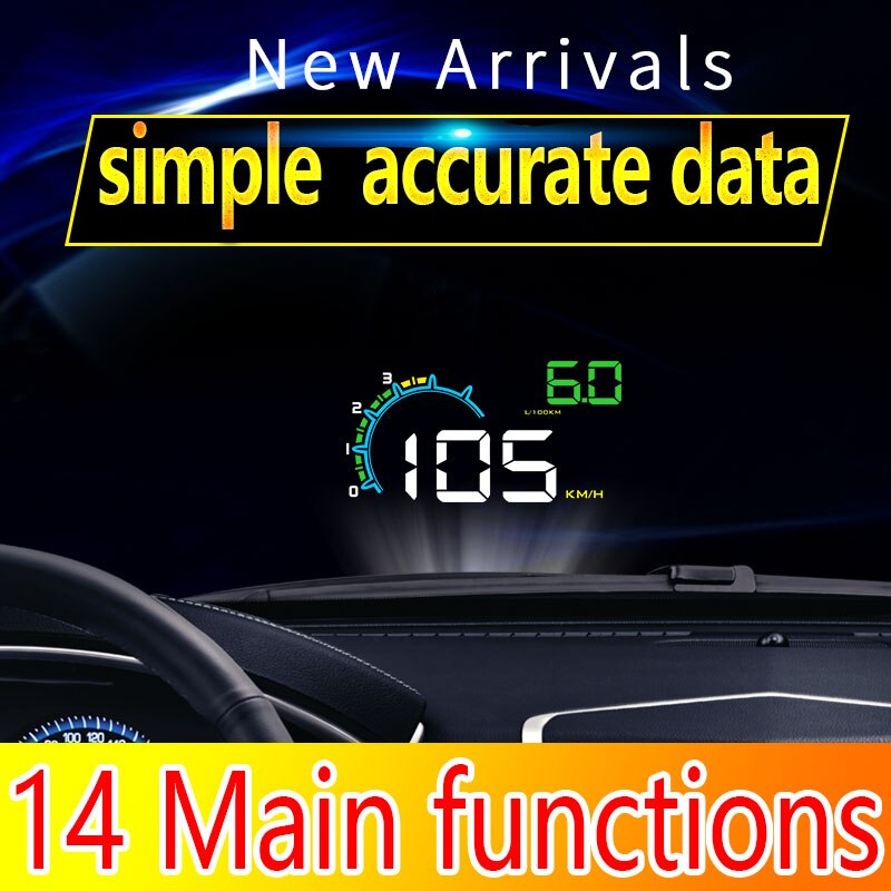 D2500 HUD GPS OBD Head-Up Display Auto-styling Hud Display Überdrehzahl Warnung Windschutzscheibe Projektor Alarm System Universal auto