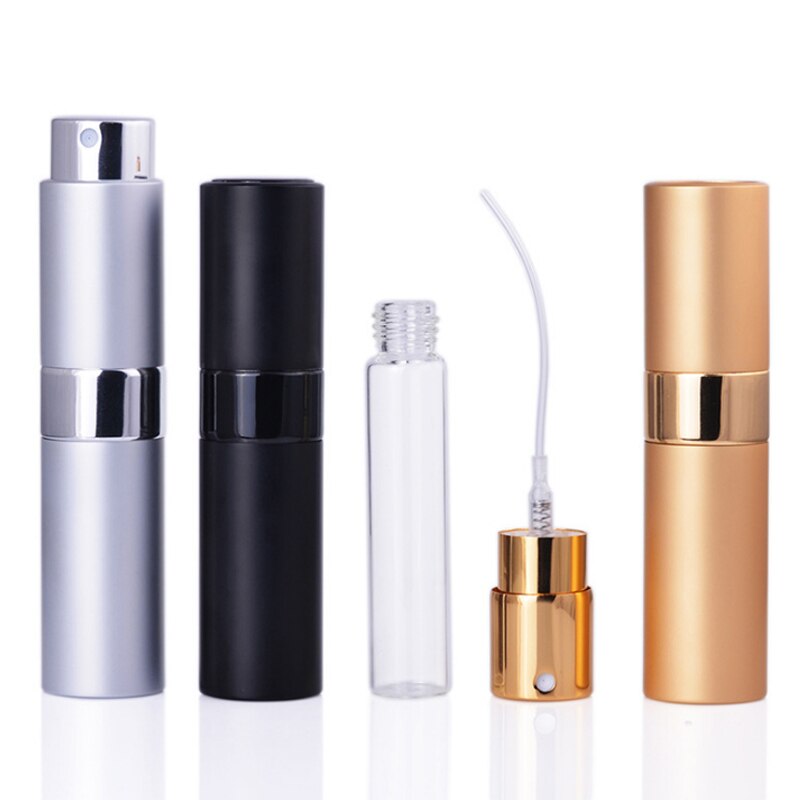 8ml draagbare parfumflesjes van metaal en aluminium, cosmetische sprayflesjes voor op reis, parfumflesjes van glas