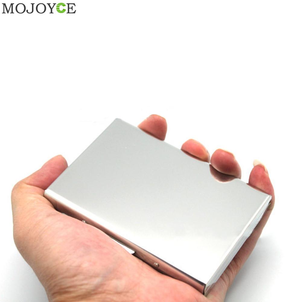 Multi-Function Stainless Steel Bank Credit Card Holder Anti-theft RFID Metal Wallet Purse Women Men Business Travel Card Case