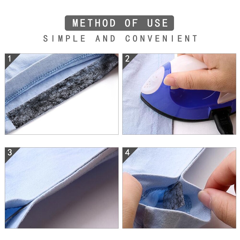 70yds/roll White/Black Double Faced Adhesive Fabric Tape Patchwork Interlinings Iron On Melt Omentum DIY Cloth Garment Accessory