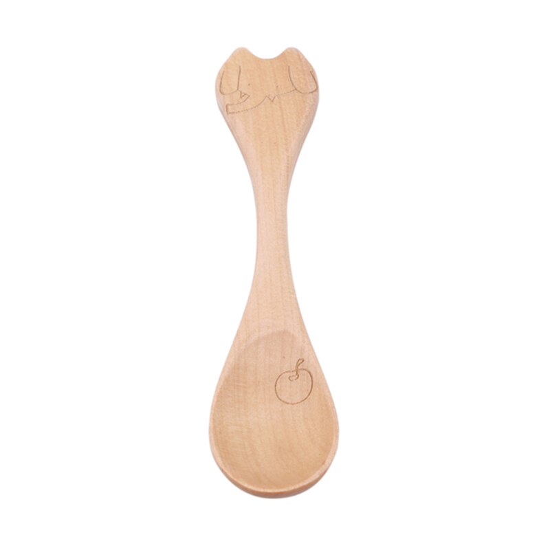 Cucharilla de arroz de madera para cocina, cucharilla de arroz de madera Natural respetuosa con el medio ambiente, pala de Paddle de arroz de caricatura Animal, cucharilla de arroz de pescado bonita: Elephant
