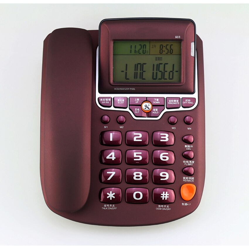 verdrahtet Festnetz Telefon mit DTMF/FSK Dual System, Stimme Paging-, Anrufer Ich würde, Freisprecheinrichtung, rufen Block, Einstellbare Bildschirm für Büro: 603 Jujube
