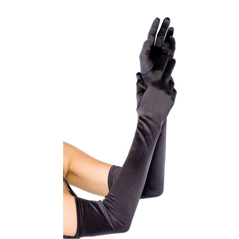Women Wedding Gloves Finger Red/Black/White Bridal Wedding Gloves Opera Length Long Satin Dance Gloves
