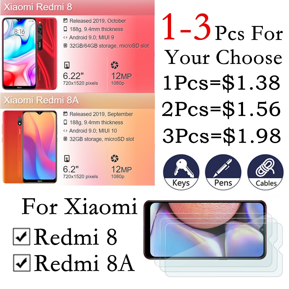 Vidrio protector blindado resmi 8a para xiaomi redmi 8 a protector de pantalla ksiomi redmi 8 redmi 8a vidrio templado a8 xiaomei film