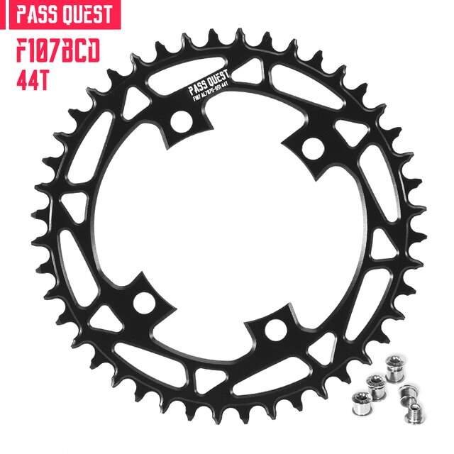 Pass Quest F107BCD Kettingblad 36-52T Ronde/Oval Black Crank Voor Sram Force Crank 12 Speed Axs kettingblad Smalle Brede Kettingblad: hollow round 44T