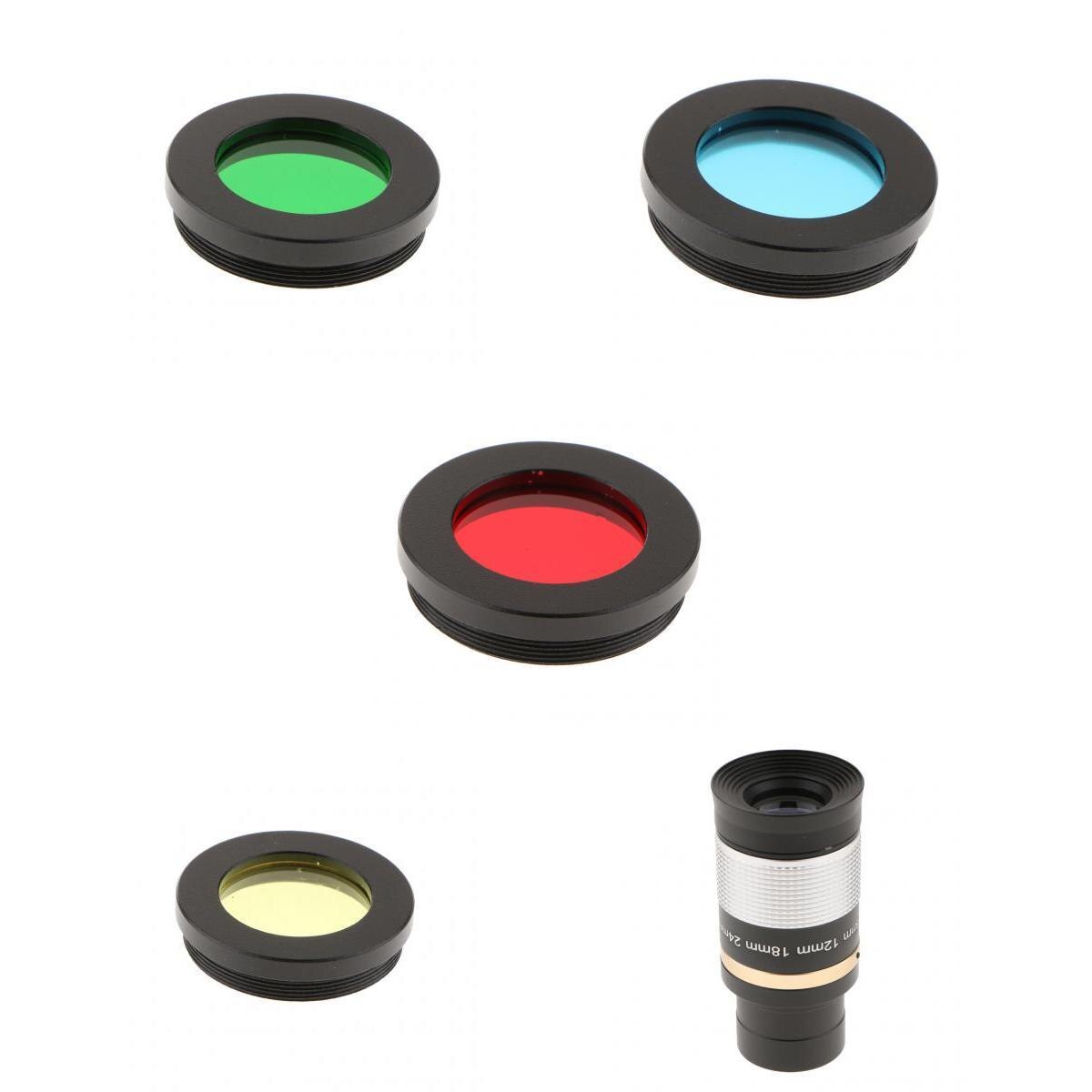 1.25 '' 31.7mm 8-24mm okular multibelagd optisk lins för teleskop skywatcher astronomi  + 4 st linsfärgfilterset