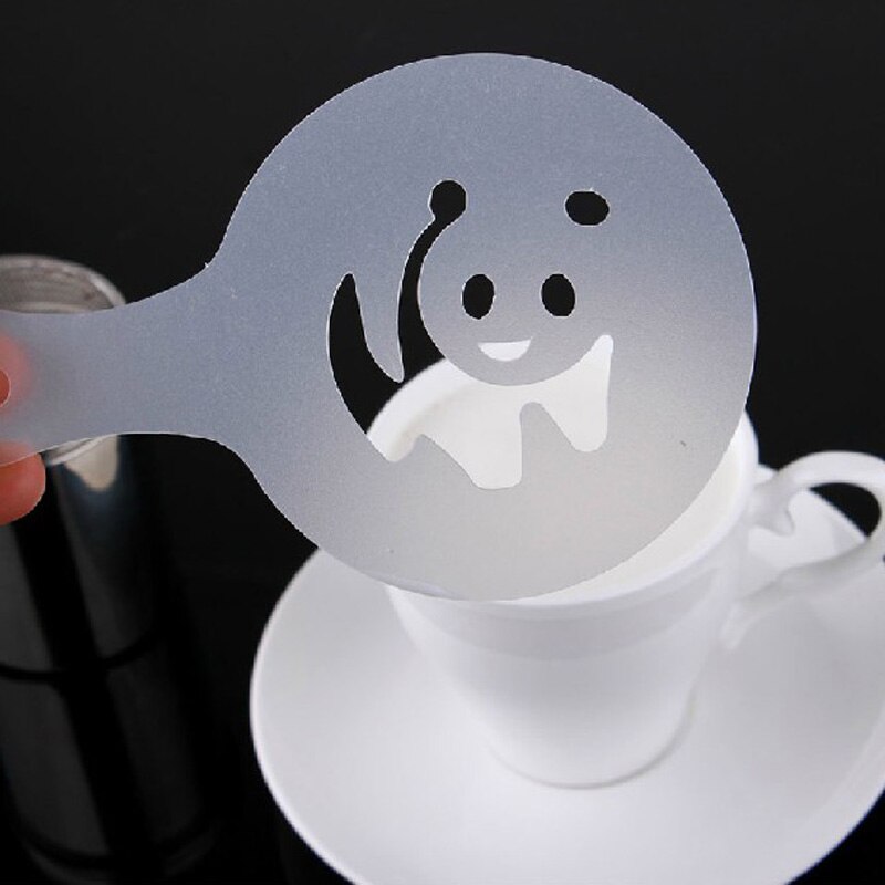 16 stk kaffe tegning cappuccino form fancy kaffe print model skum spray kage stencils pulveriseret sukker si værktøjer