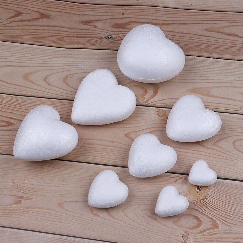10Pcs Polystyrene Styrofoam Foam Heart-shaped Craft For Christmas Decoration