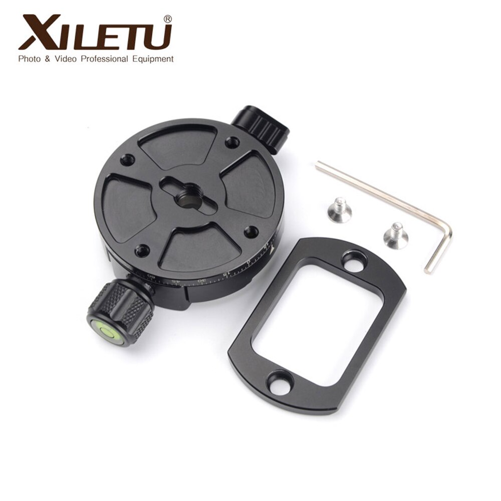 XILETU XPC-60 360 degrés pince panoramique en alliage d'aluminium adaptateur plaque de fixation rapide trépied DSLR accessoire de photographie seulement 145g