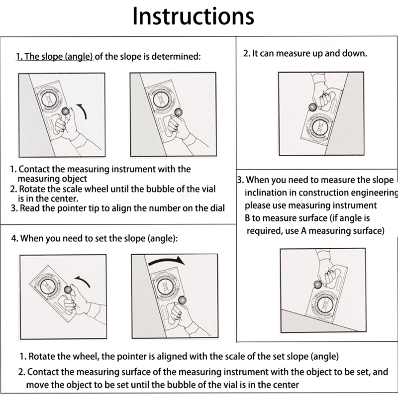 Magnetic High Precision Angle Slope Measuring Instrument Level Bubble Inclinometer Protractor Angle Finder Slope Scale Level