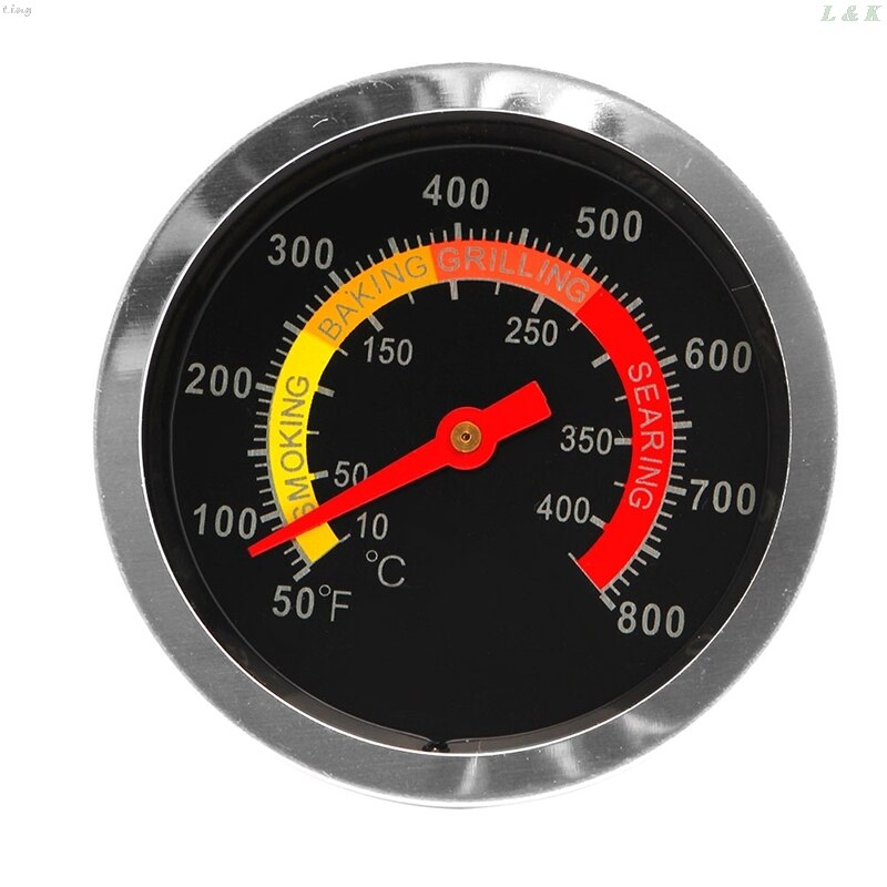 Rustfritt stål grill bbq røyker grill termometer temperaturmåler 10-400 grader
