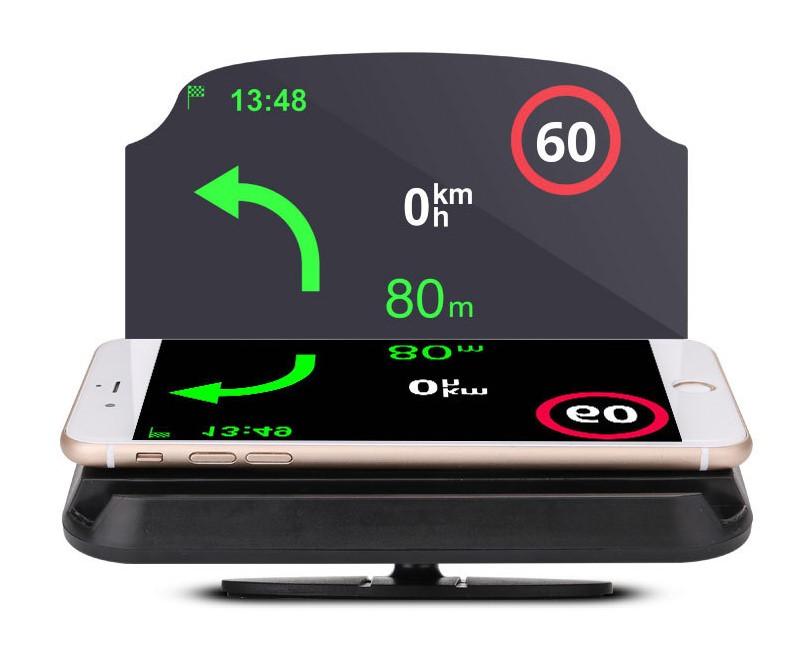 HUD Head Up Display Car HUD Navigation Mobile Phone Projector GPS Navigation Projector Phone Holder for Samsung Huawei