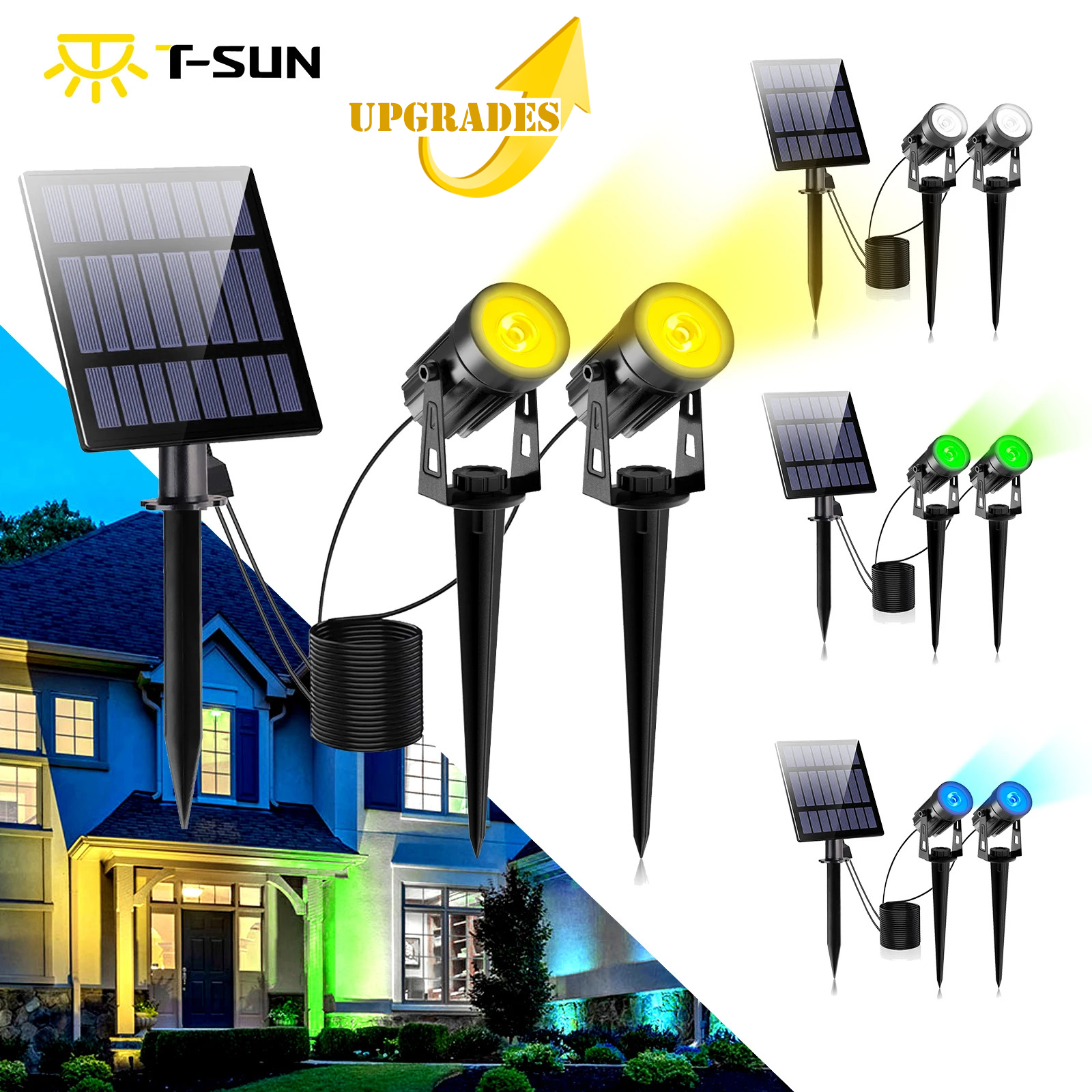 Spotlight op zonne-energie IP65 LED-licht op zonne-energie Buitenlandschap Tuin Boom Afzonderlijk lamp Aluminium antiroest zonnelamp