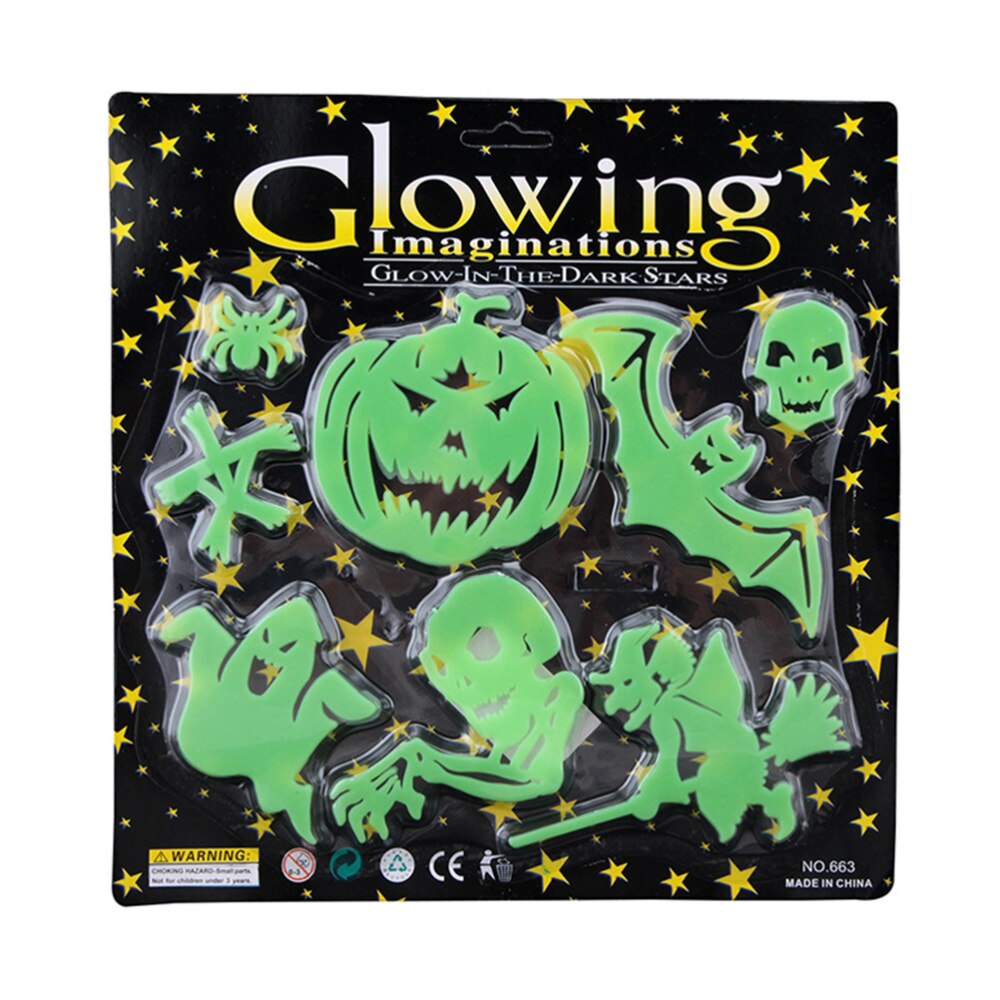 2 Pcs Fluorescent Decals Luminous Wall Stickers Creepy Stickers Door Window Decor for Party Home