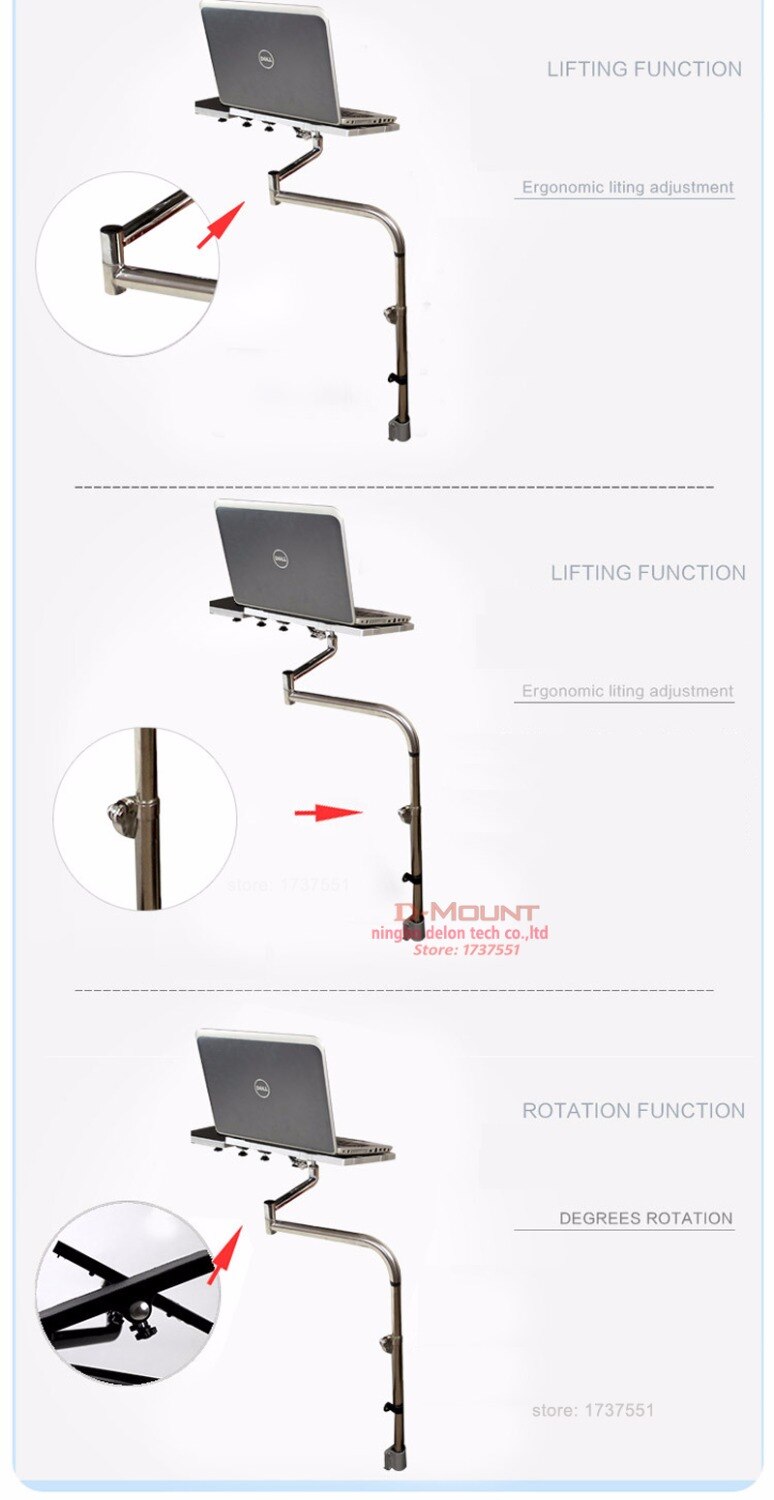 OK 071-soporte móvil para ordenador portátil, soporte ajustable para sofá, Monitor de ordenador, montaje y teclado, mesa giratoria para ordenador portátil