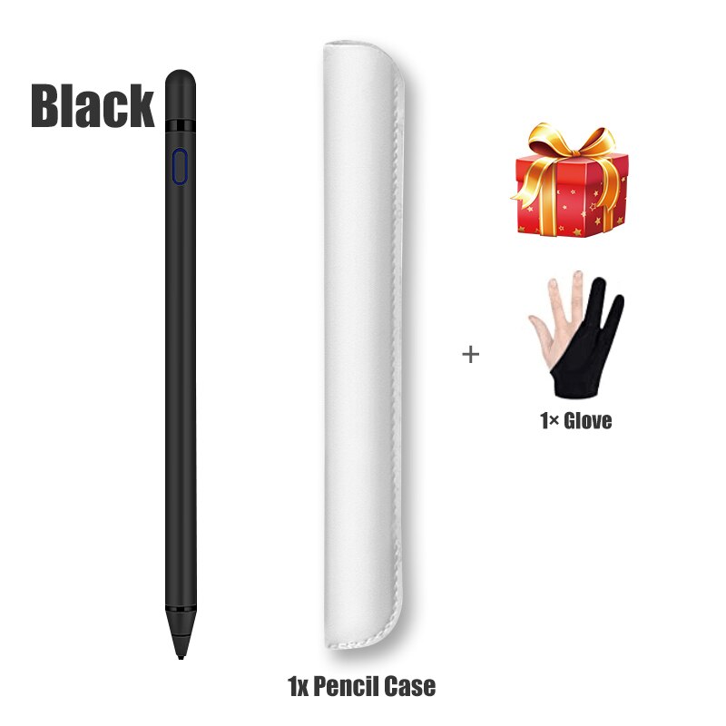 Active Stylus Pen For Apple Pencil 1 2 Touch Screen Pen For Tablet IOS Android Stylus Pen For iPad Pencil Xiaomi Huawei Phone: 1st Black