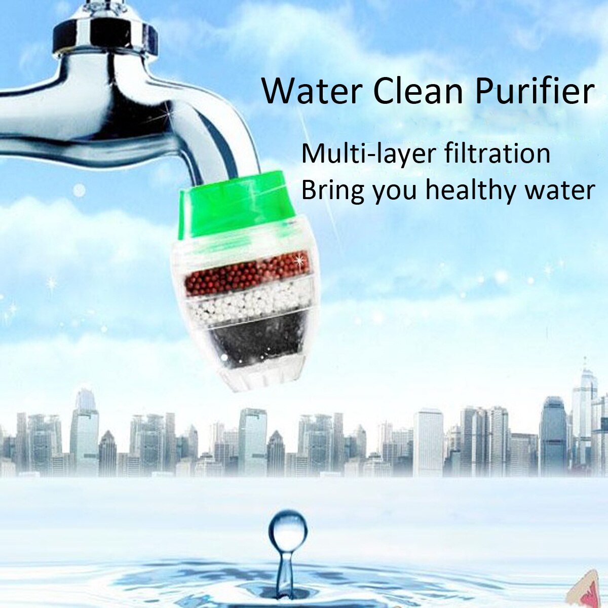 1Pc 21-23mm Carbon Water Filter Kitchen Home Multi-layer faucet Carbon filter nozzle Faucet Water Clean Filter Purifier