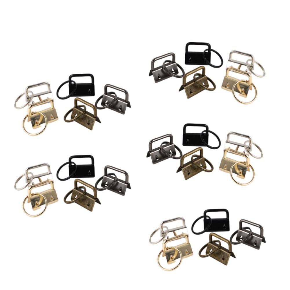 50Pcs Diy Stof Sleutelhanger Fob Polsbandje Met Key Ring Voor Lanyard Bagage Riem Accessoires (Gemengde Kleur): Default Title