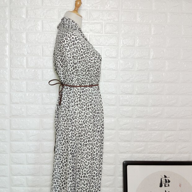 Black and white leopard print silk double Joe 100% silk fabric silk dress shirt fabric soft comfortable
