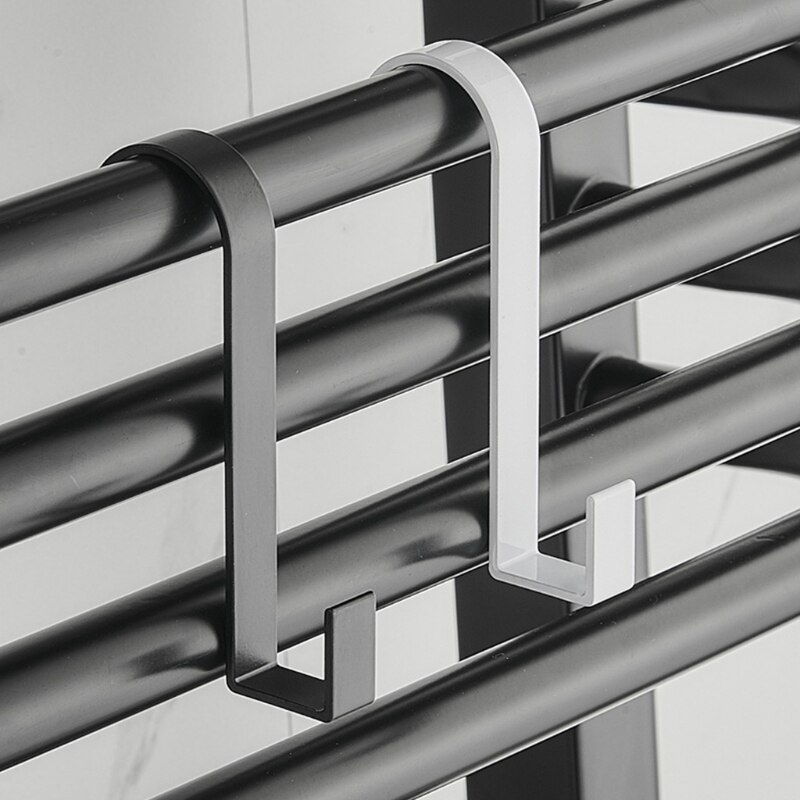 6 Pcs Ruimte Aluminium Douche Deur Haken Kast Haken Handdoek Hanger Sterke Kanteldeur Haken Voor Badkamer Keuken Nail-gratis