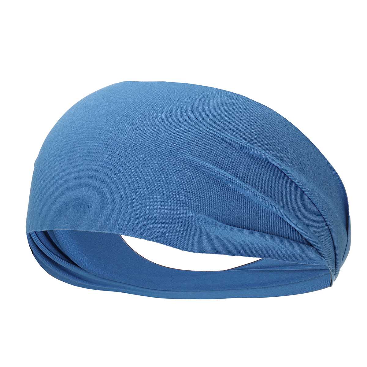 Mode Unisex Effen Kleur Hoofdband Haar Elastiekjes Voor Mannen Vrouwen Stretch Outdoor Fitness Hoofd Bands Haarband Voor Sport: Blue
