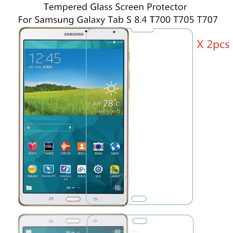2pcs Premium Gehard Glas Screen Protector Voor Samsung Galaxy Tab 8.4 S T700 T705 T707 Tablet Anti-shatter beschermende Film