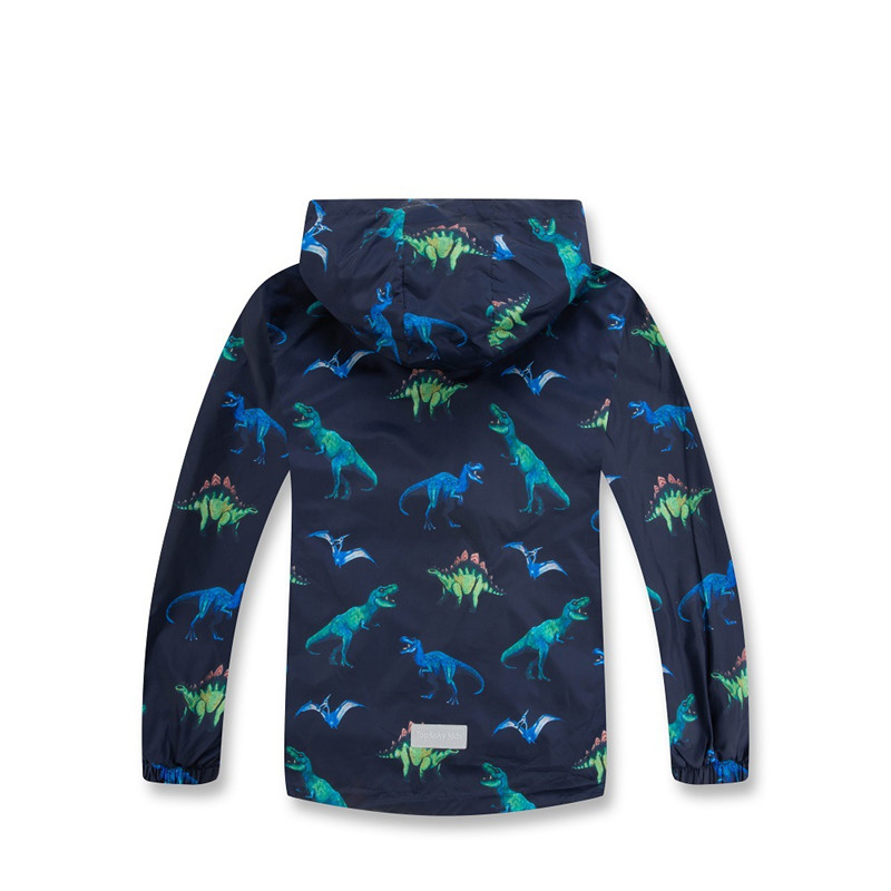 2020 outono novos meninos impresso cardigan dinossauro impermeável ao ar livre envio com capuz jaqueta jaqueta