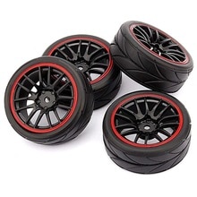 4 Uds. De llantas de cubo de 12mm y neumáticos de goma para RC 1/10, para Touring Drift Car R