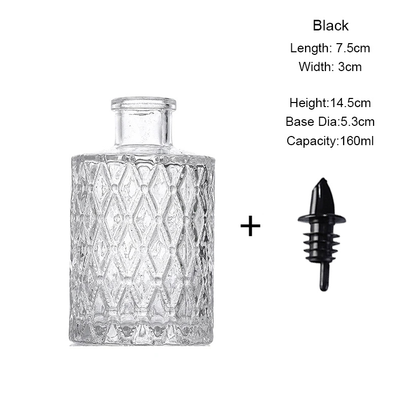 Botella pequeña de vidrio en relieve con tapa, botella de salsa, botellas amargas, edulcorante, botellas cuentagotas, botella de condimentos, accesorios de cocina: Rojo