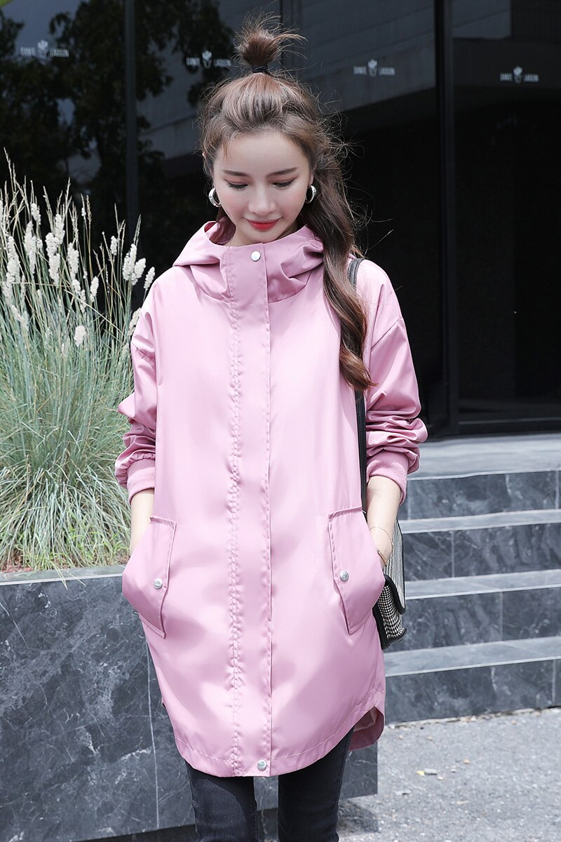 503# Autumn Spring Korean Maternity Jackets Large Size Loose Outwear Clothes for Pregnant Women Thin Pregnancy Coats