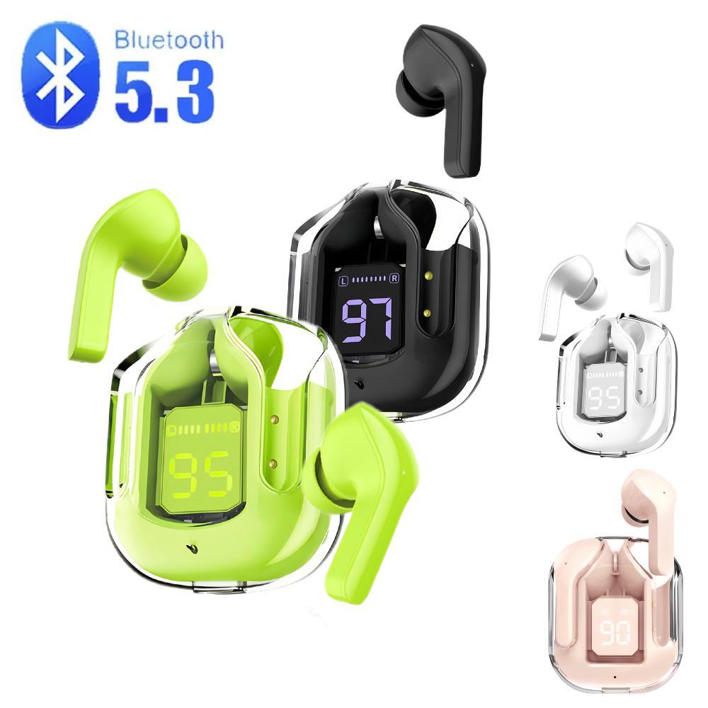 Auriculares inalámbricos Bluetooth 5,3 transparentes con pantalla Digital LED sonido estéreo TWS ENC auriculares micrófono para trabajo deportivo