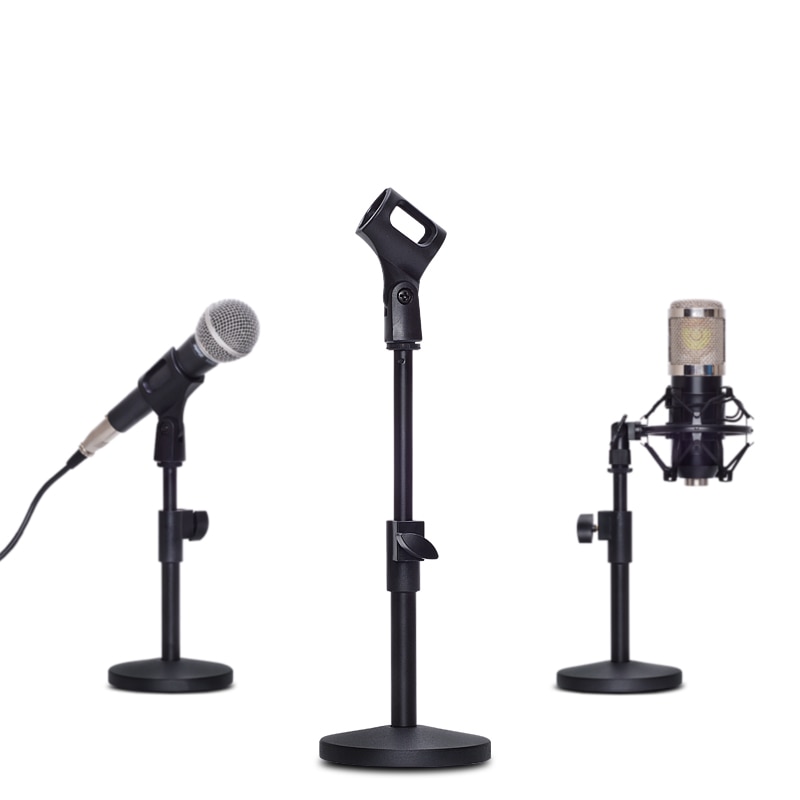 Adjustable Foldable Desktop Table Holder Microphone Tripod MIC Stand Mount Clip Mount Shock For Karaoke