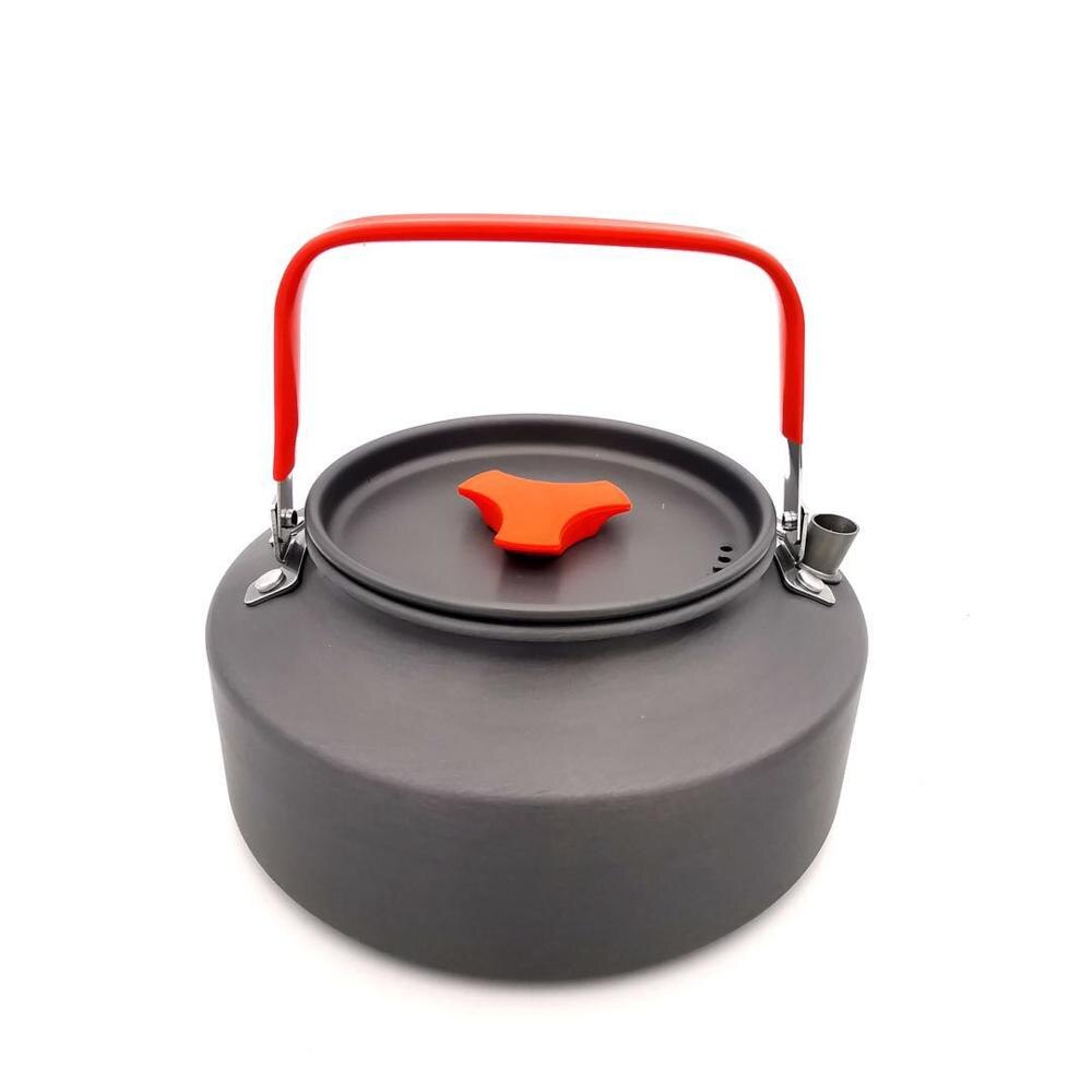 K & en udendørs 1.2l kaffe tekande camping kedel vandreture picnic grill kedel vand pot aluminium praktisk at bruge: Orange uden æske