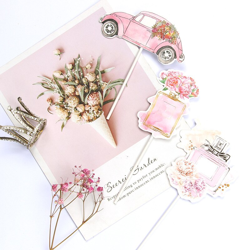 1 zestaw perfumy kwiat moda pani motyw cylinder na tort urodzinowy romantyczna dekoracja tortów weselnych zaopatrzenie solidny